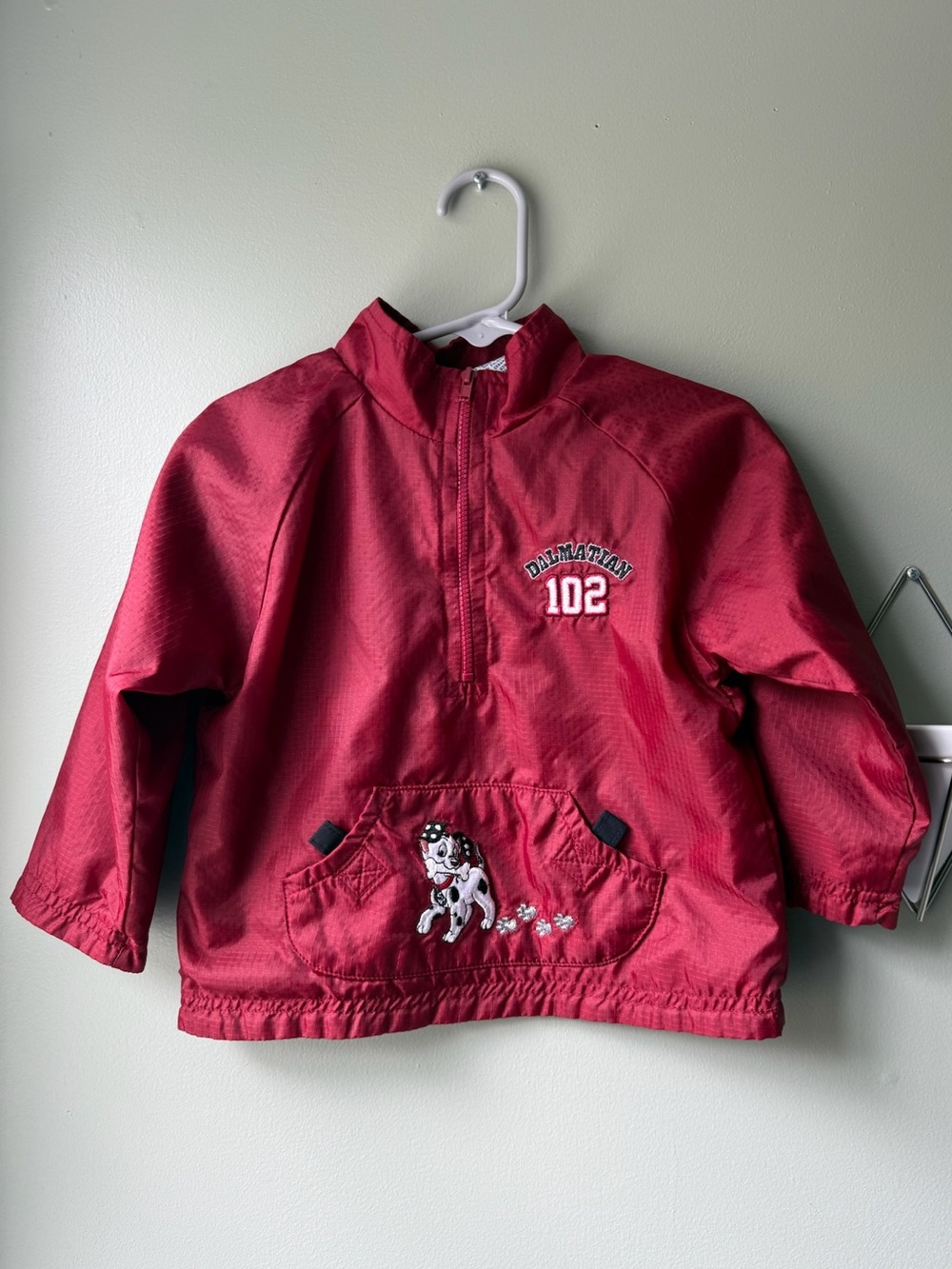 Vintage Red Kids Pullover Jacket with Dalmatian Patch